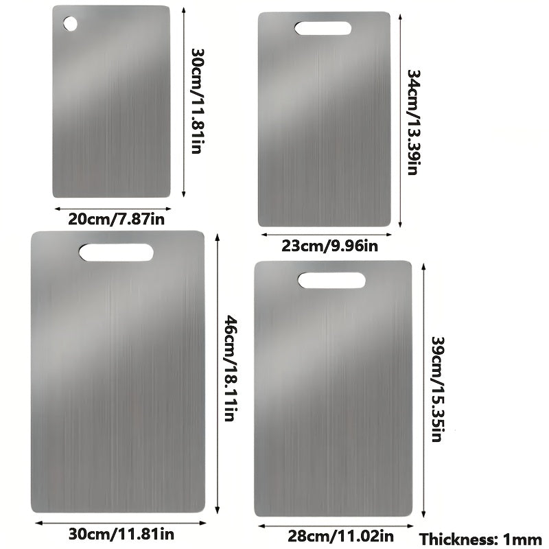 Grande planche à découper en inox réversible — 46 x 30 cm — modèle 2
