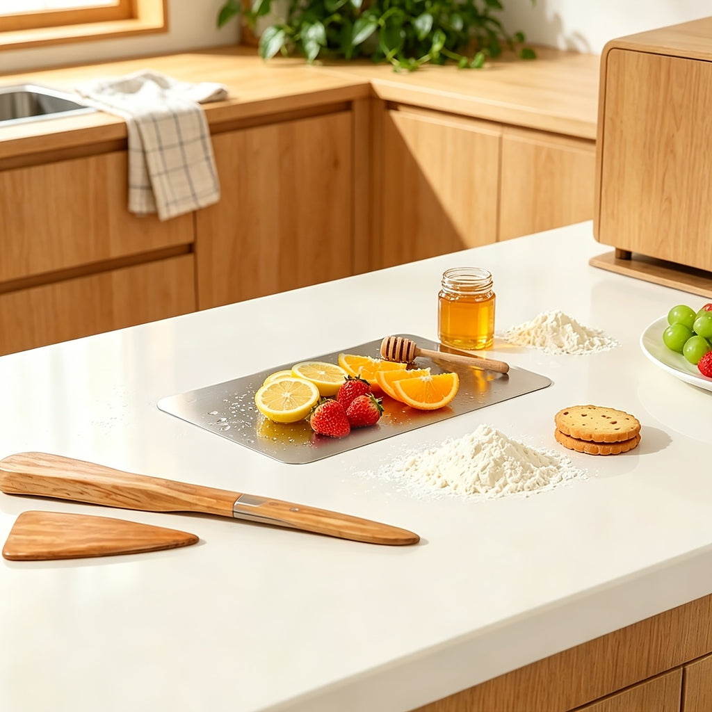 Planche à découper en inox antidérapante — lot de 3