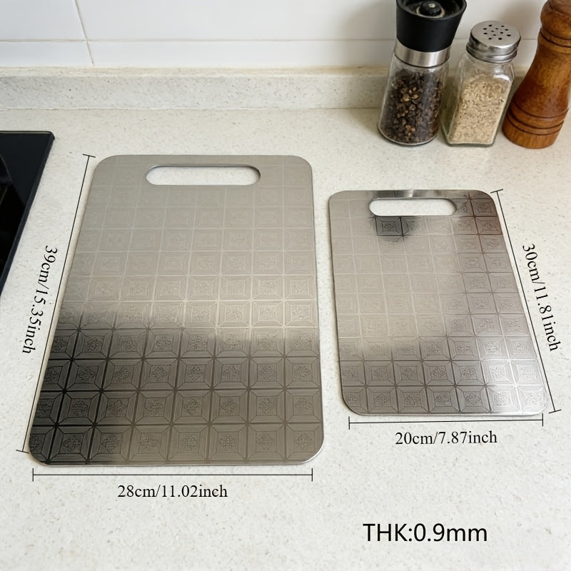 Planche à découper en inox réversible pour professionnelle — lot de 2 — modèle 1