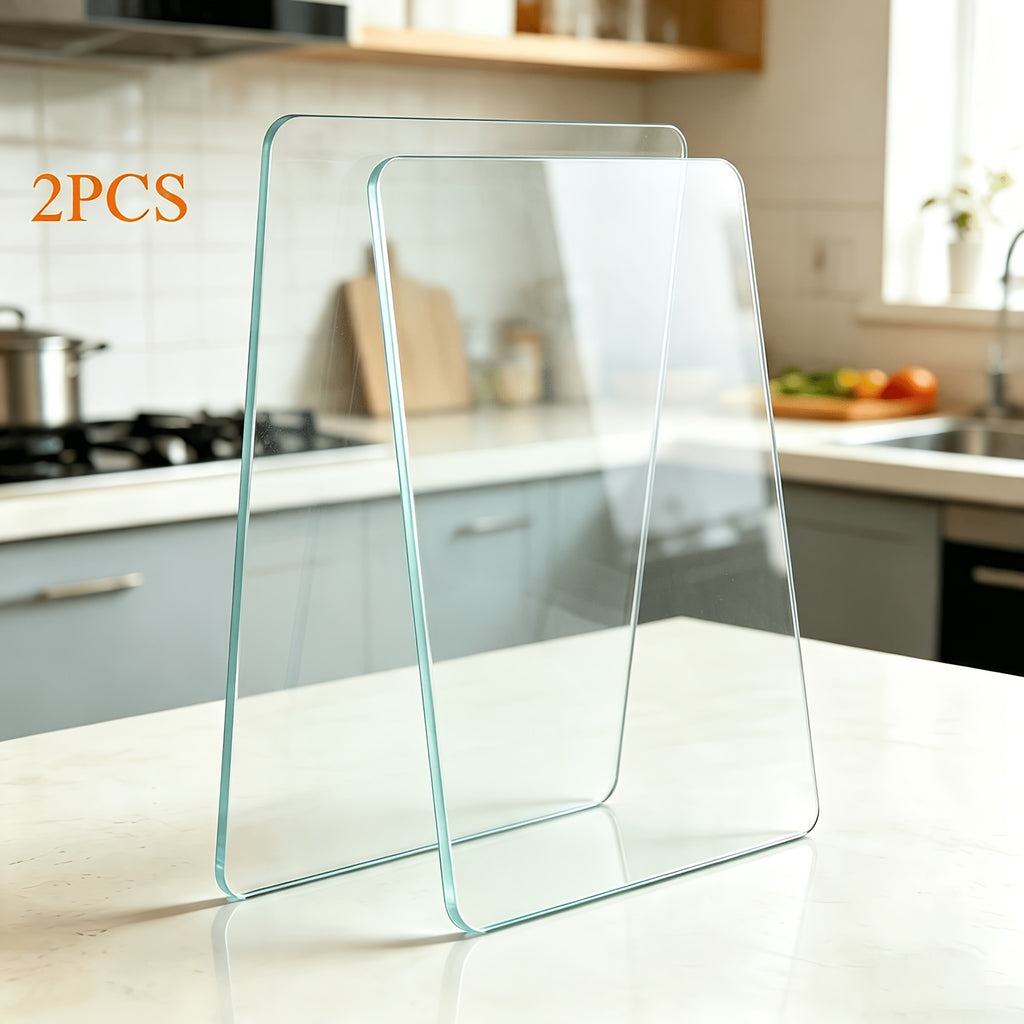 Planche à découper en verre antidérapante — lot de 2, 35 x 25 cm