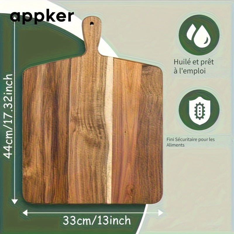 Planche à découper en acacia à poignée — 43,2 x 33 cm