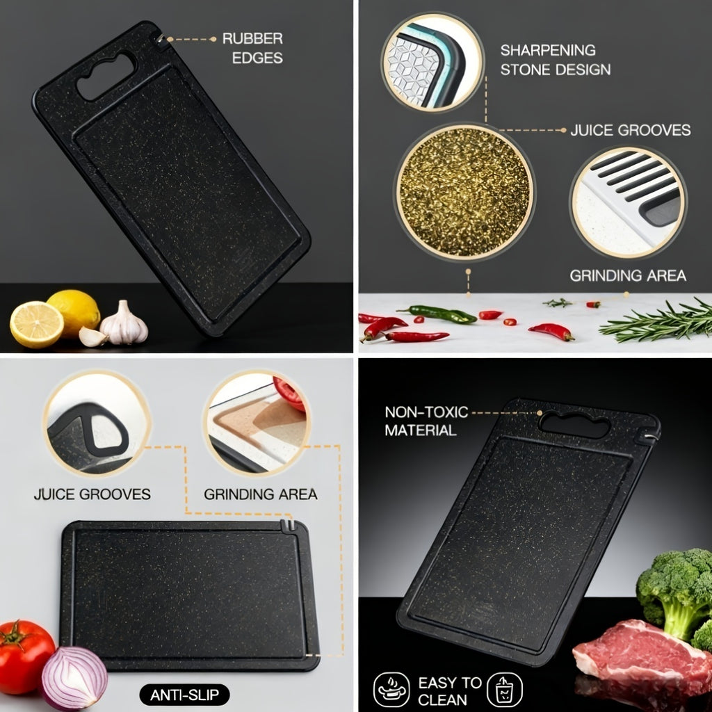 Planche à découper en inox à rainure à jus antidérapante pour viande et poisson