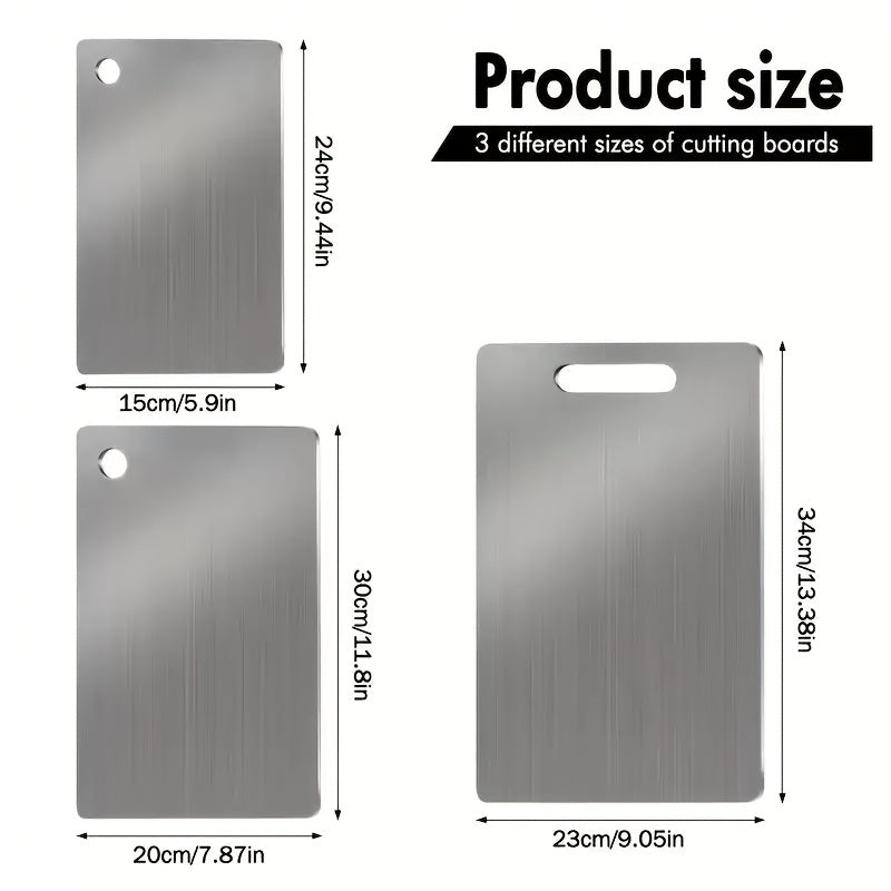 Planche à découper en inox pour pain et pâtisserie — lot de 3