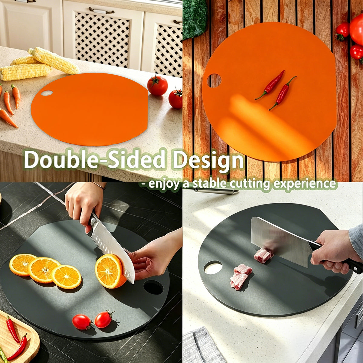 Planche à découper ronde en plastique pliable