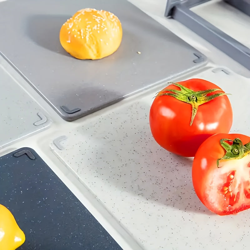 Planche à découper en plastique avec support — lot de 4
