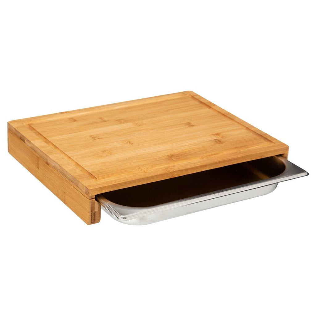 Planche à découper en bambou avec bac — 38 x 35 cm