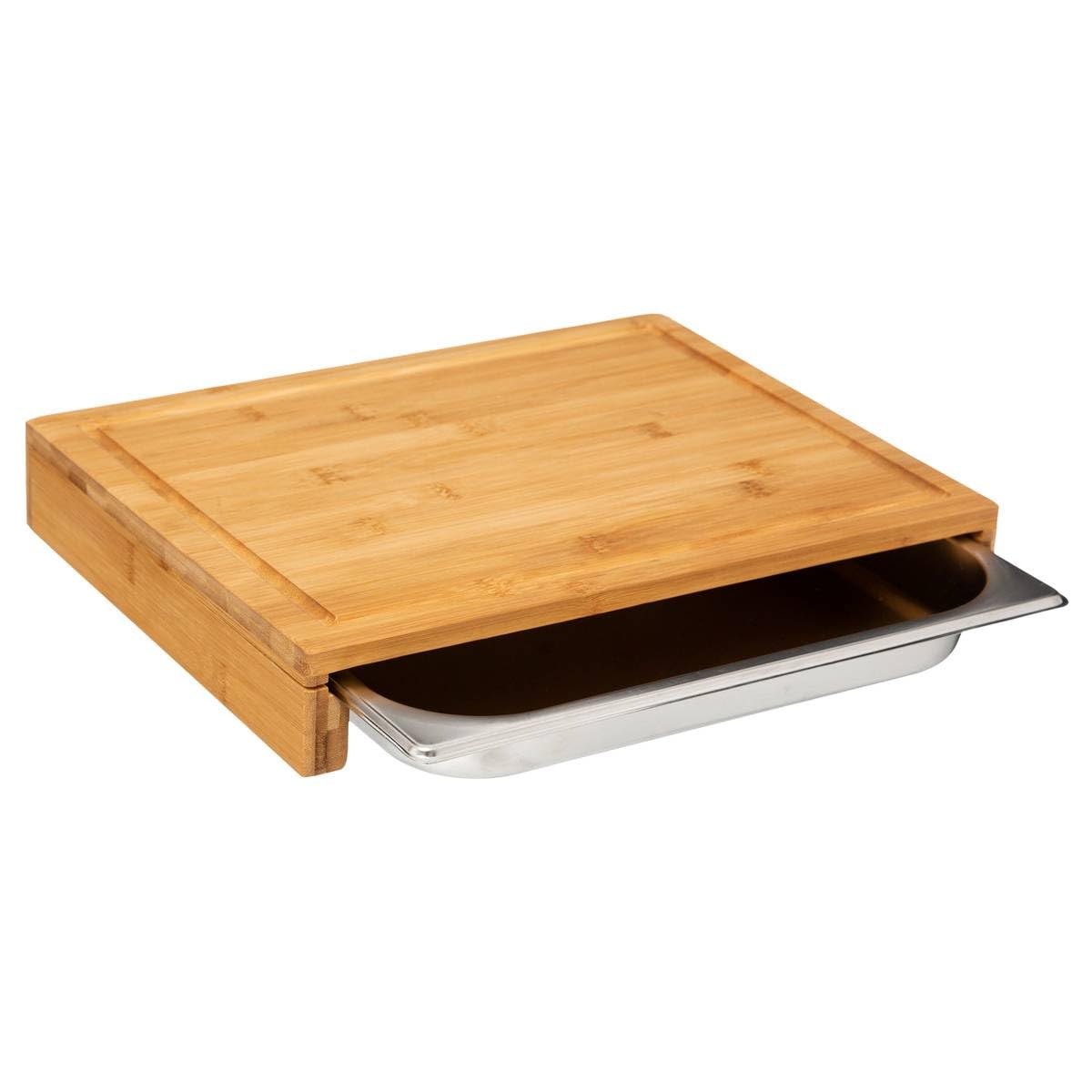 Planche à découper en bambou avec bac — 38 x 35 cm