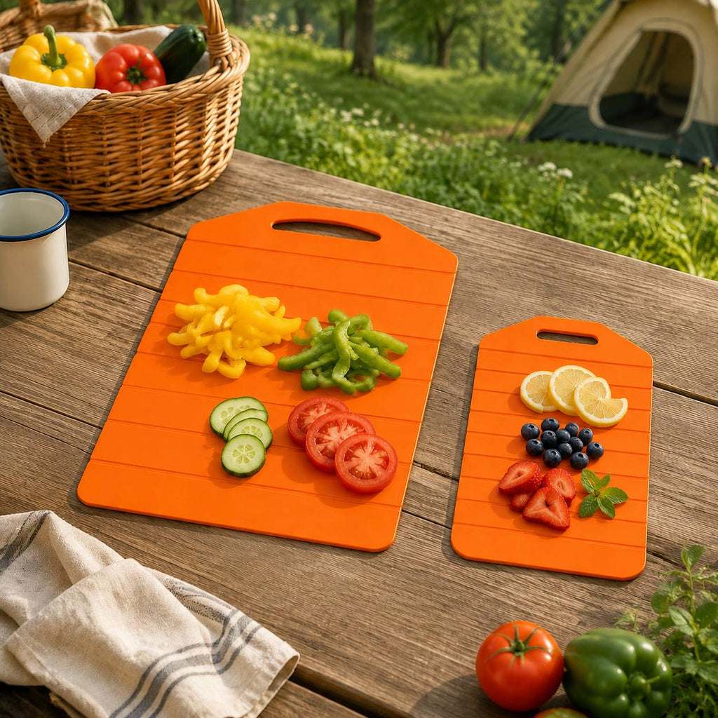 Planche à découper en plastique antidérapante pliable — lot de 2
