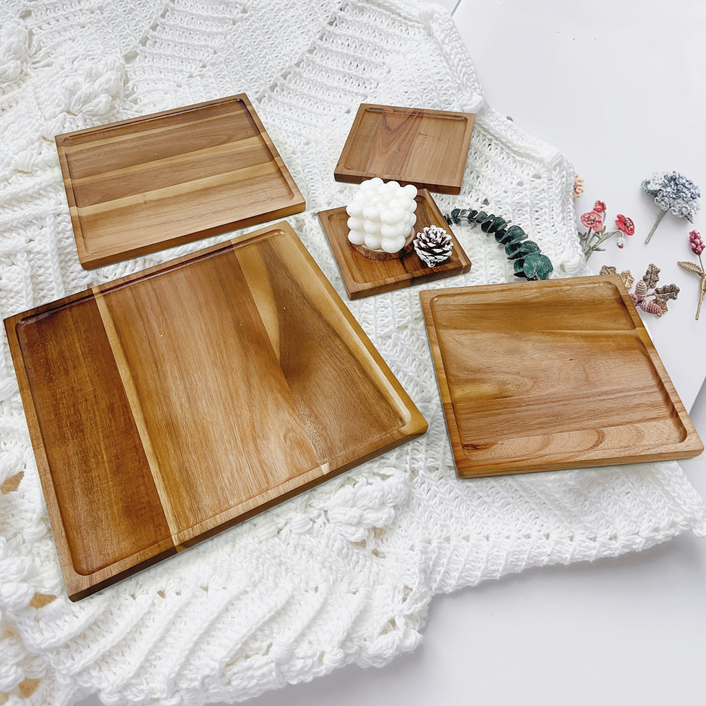 Plateau de petit-déjeuner en bois — 30 x 30 cm