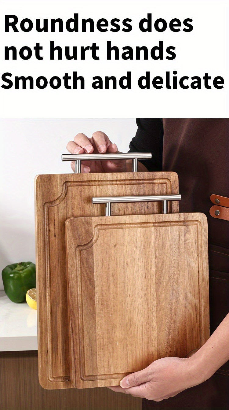 Planche à découper en acacia à poignée pour service et plateau