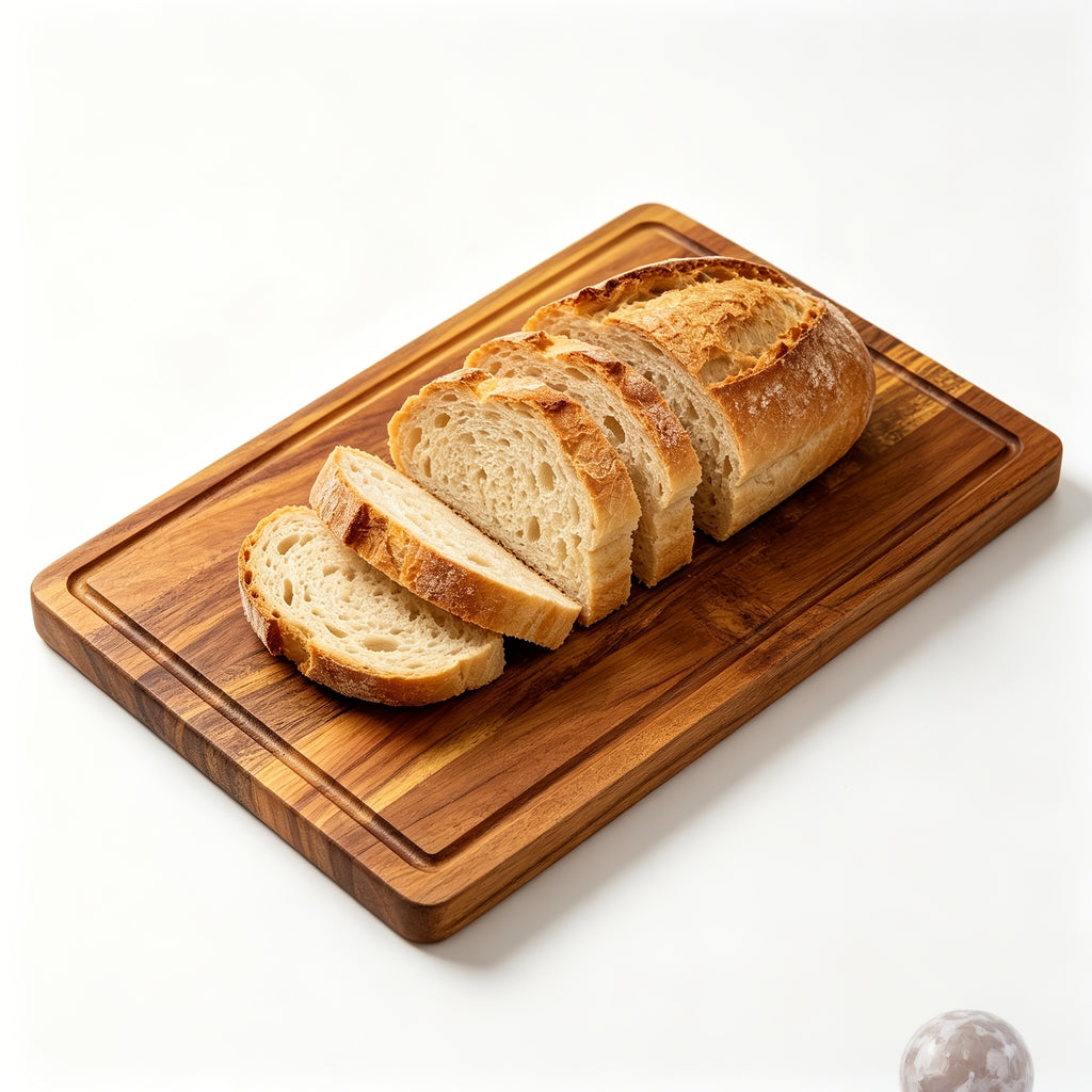 Planche à découper en acacia à rainure à jus pour viande et poisson