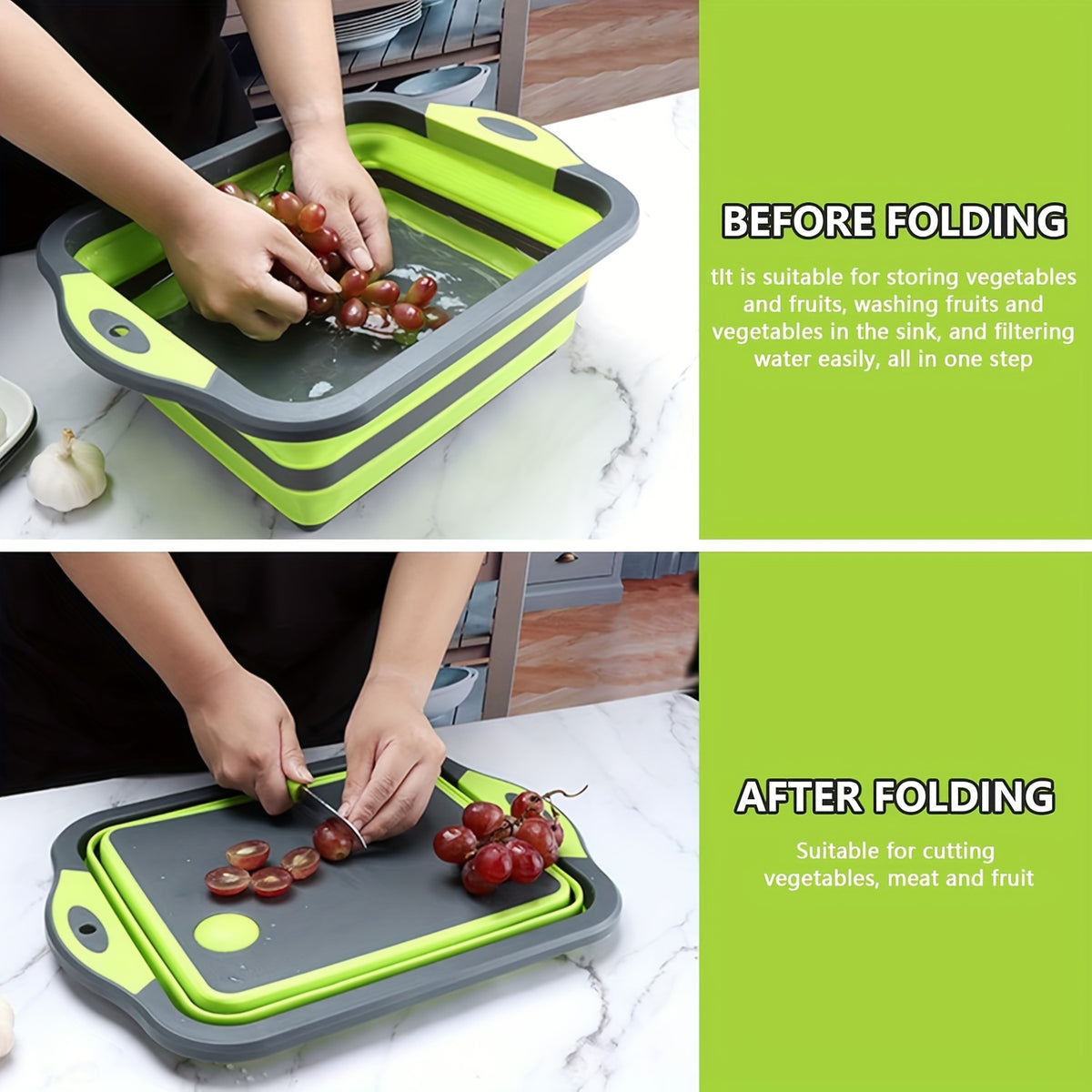 Planche à découper en plastique pliable — 40 cm de diamètre