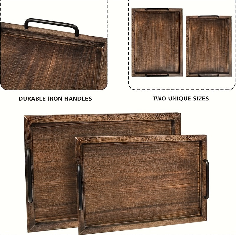 Planche à découper en bois à poignée — lot de 2, 40,1 x 30 cm