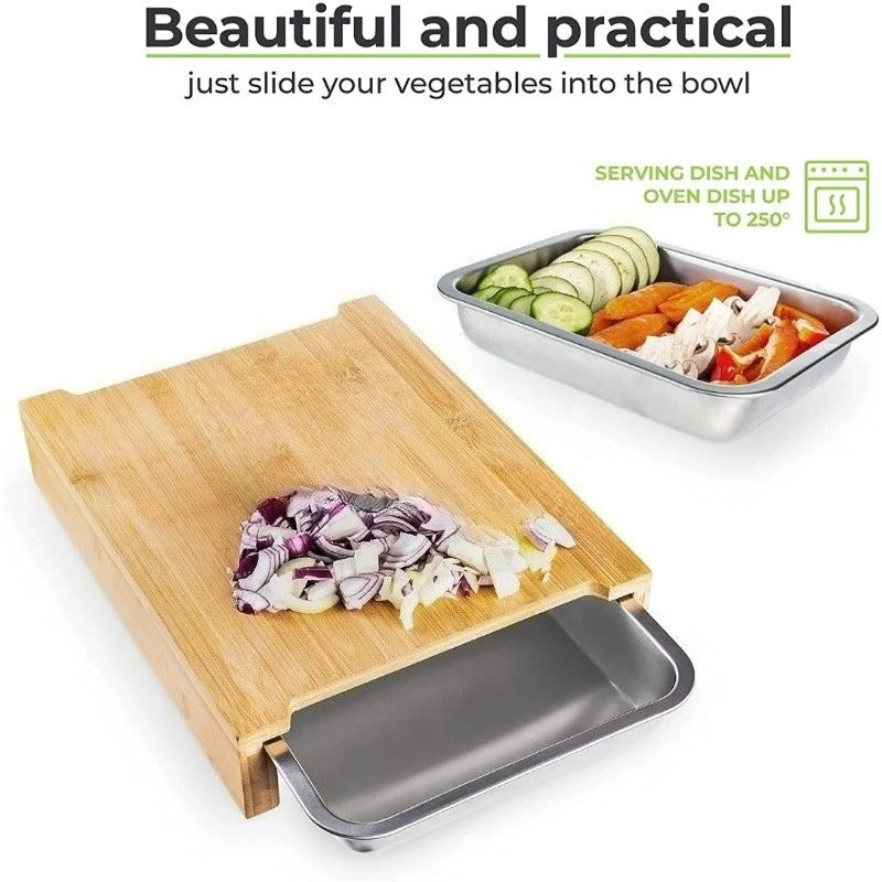 Planche à découper en inox avec bac — lot de 3, 39 x 28,5 cm