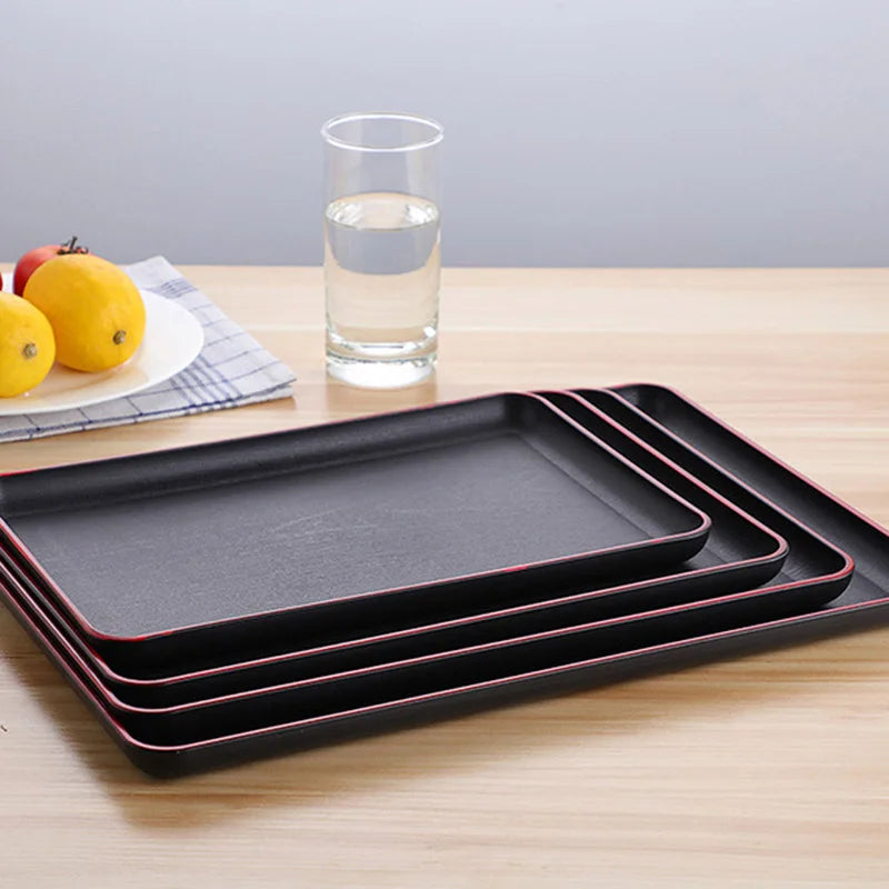Plateau de service en bois antidérapante — 43 x 29,5 cm