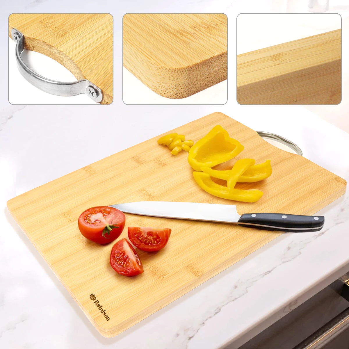 Grande planche à découper en bambou pliable — 45 x 32 cm