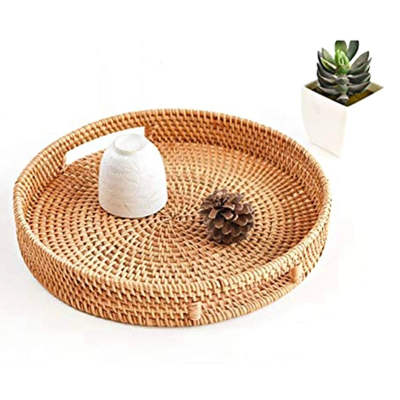 Plateau décoratif rond avec support — 30 cm de diamètre