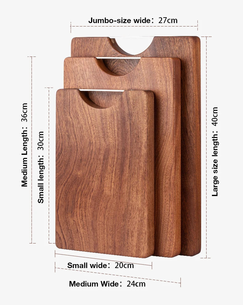 Planche à découper en bois réversible