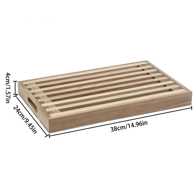 Grande et épaisse planche à découper en bambou avec support — 38 x 24 cm