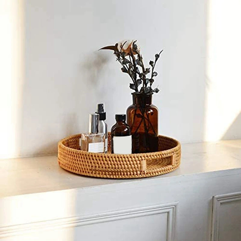 Plateau décoratif rond avec support — 30 cm de diamètre