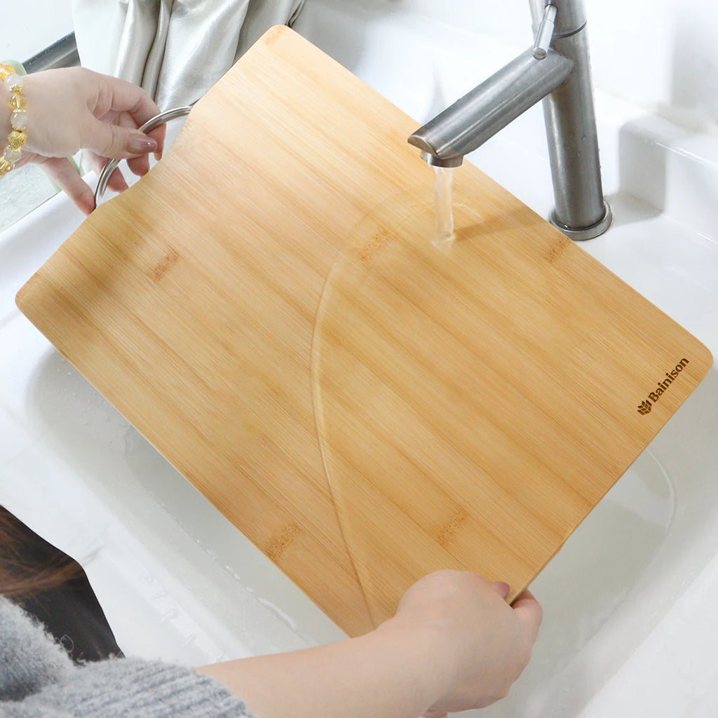 Grande planche à découper en bambou pliable — 45 x 32 cm