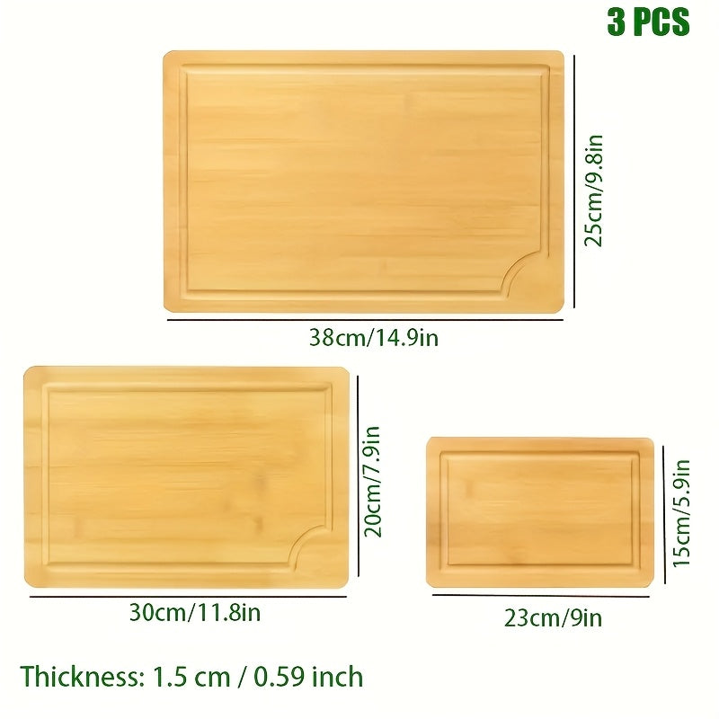 Planche à découper en bambou pour viande et poisson — lot de 3