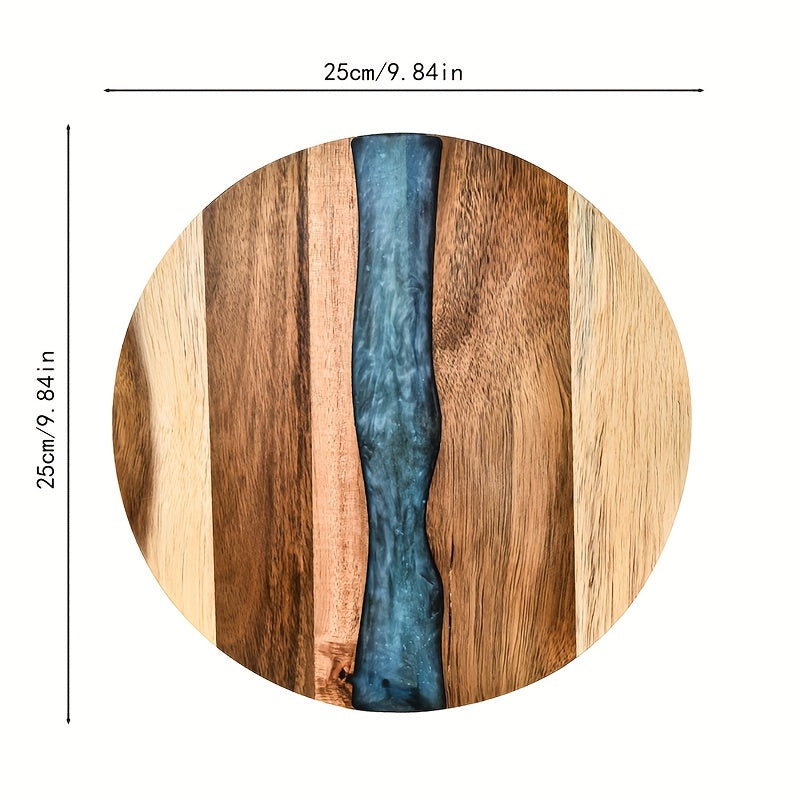 Petite planche à découper ronde en acacia — 25 cm de diamètre