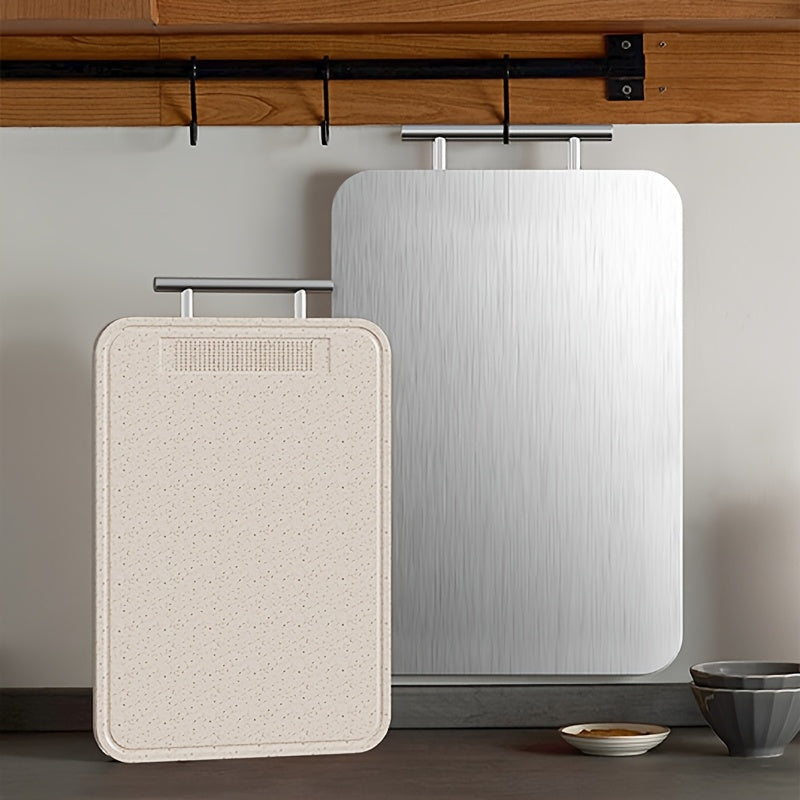Planche à découper en inox à rainure à jus
