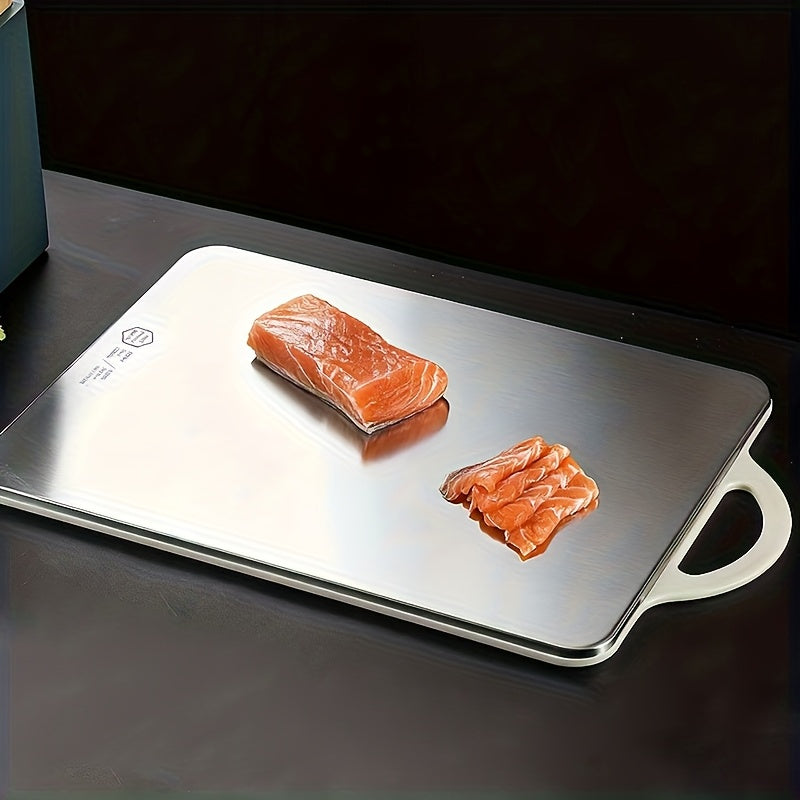 Planche à découper en inox réversible