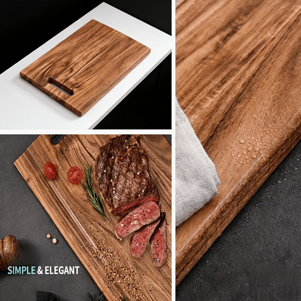 Planche à découper en acacia à poignée — modèle 4