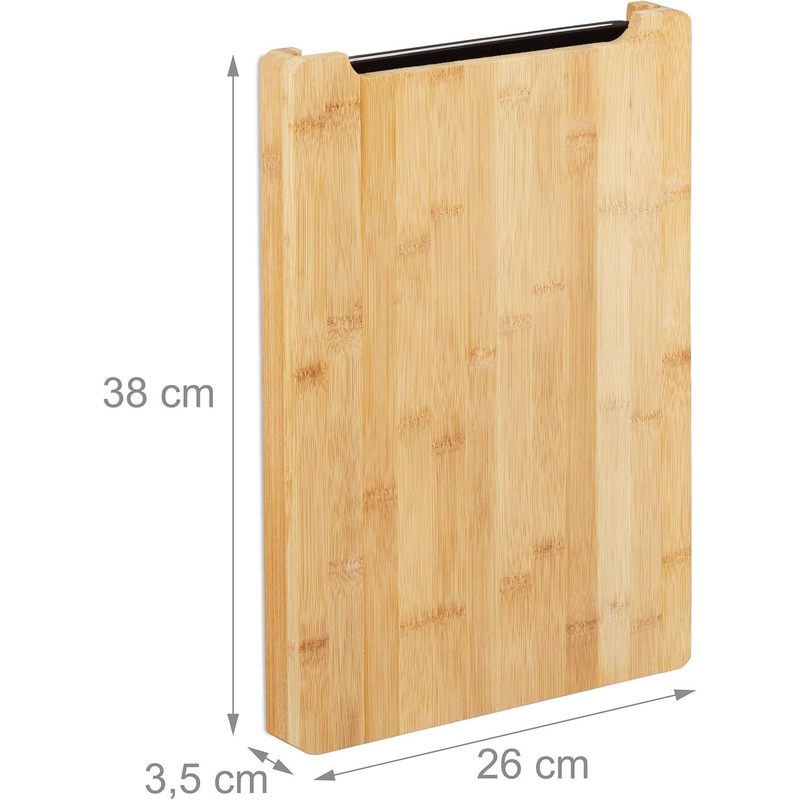 Petite planche à découper en bambou avec bac — 26 cm de diamètre