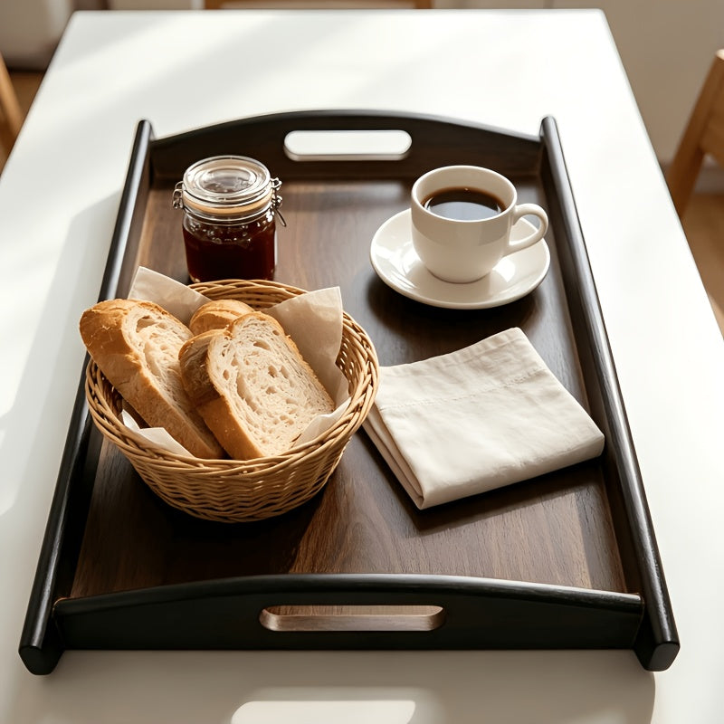 Plateau de service en bambou avec support pour service et plateau de Noël