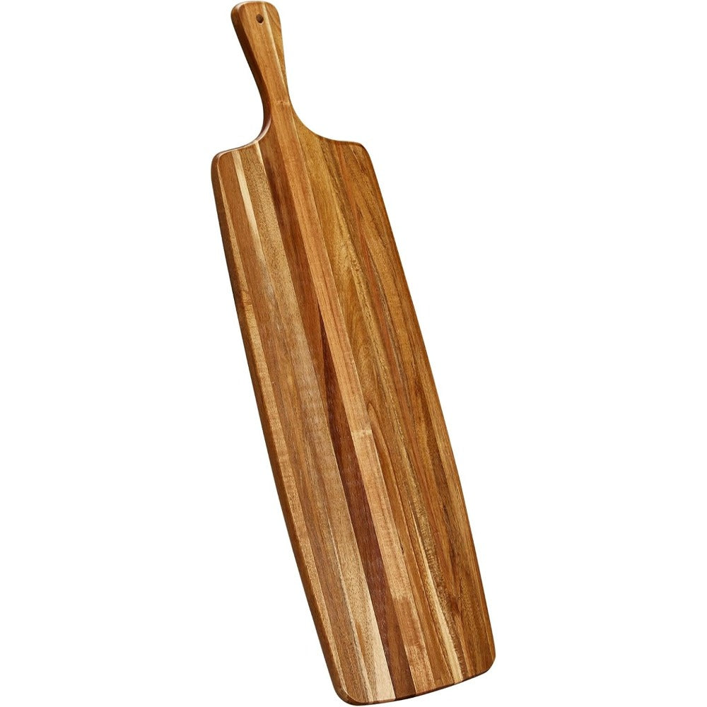 Grande planche à découper en acacia à poignée — 61 x 17,8 cm
