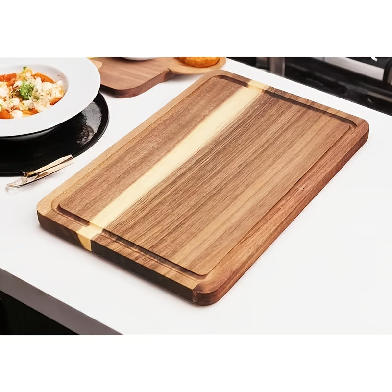 Planche à découper en acacia à rainure à jus