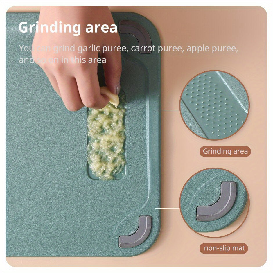 Planche à découper en inox à rainure à jus réversible