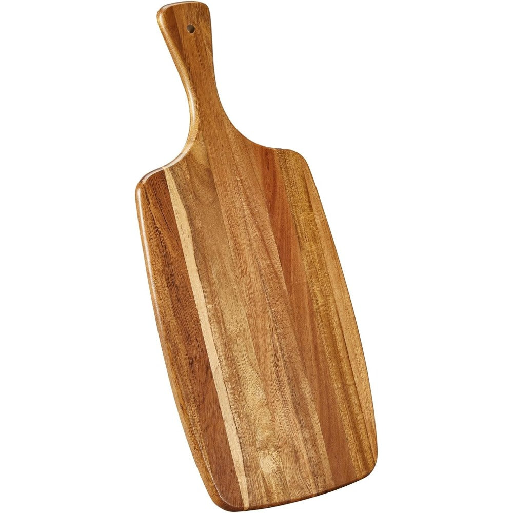 Grande planche à découper en acacia à poignée — 61 x 17,8 cm