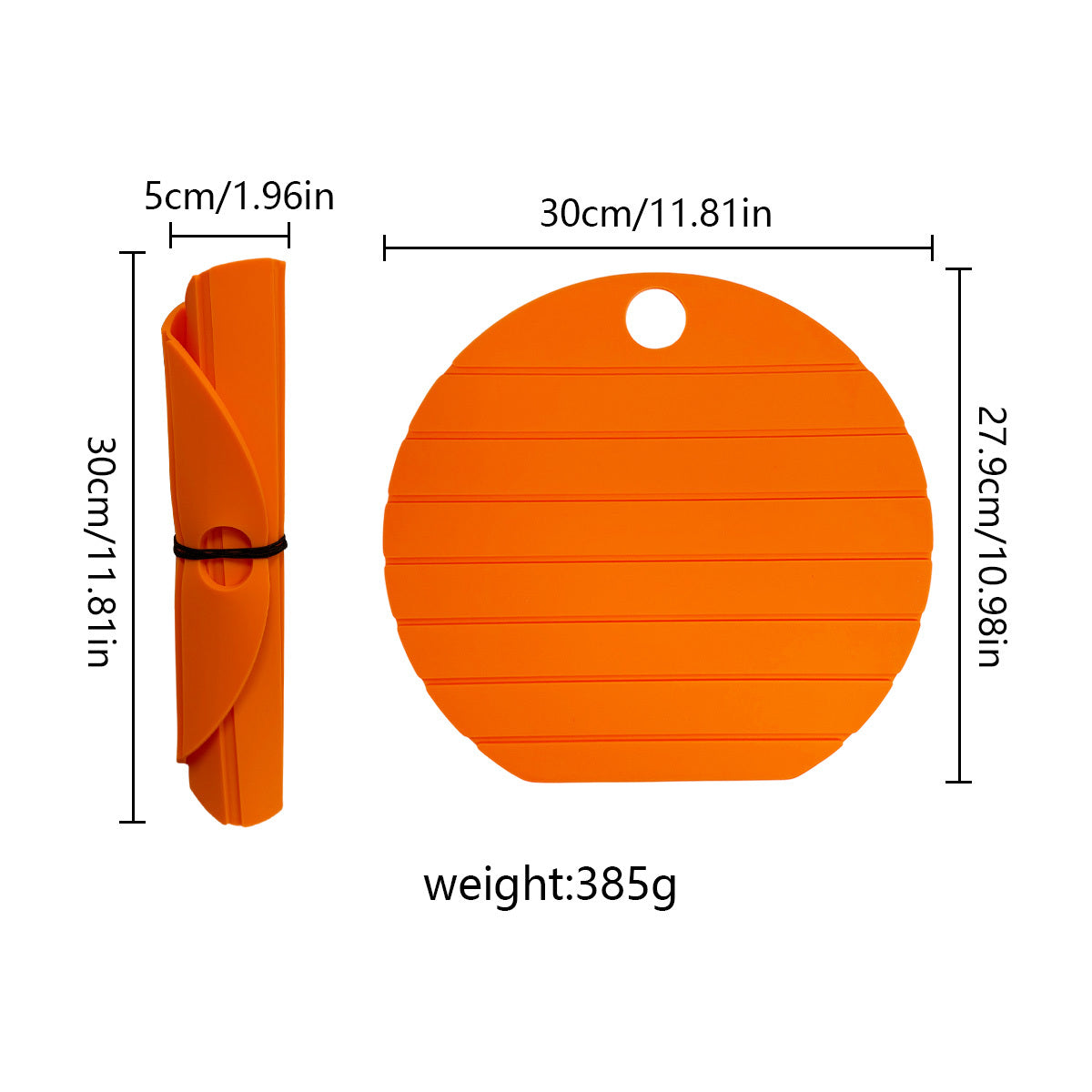 Planche à découper ronde en plastique pliable