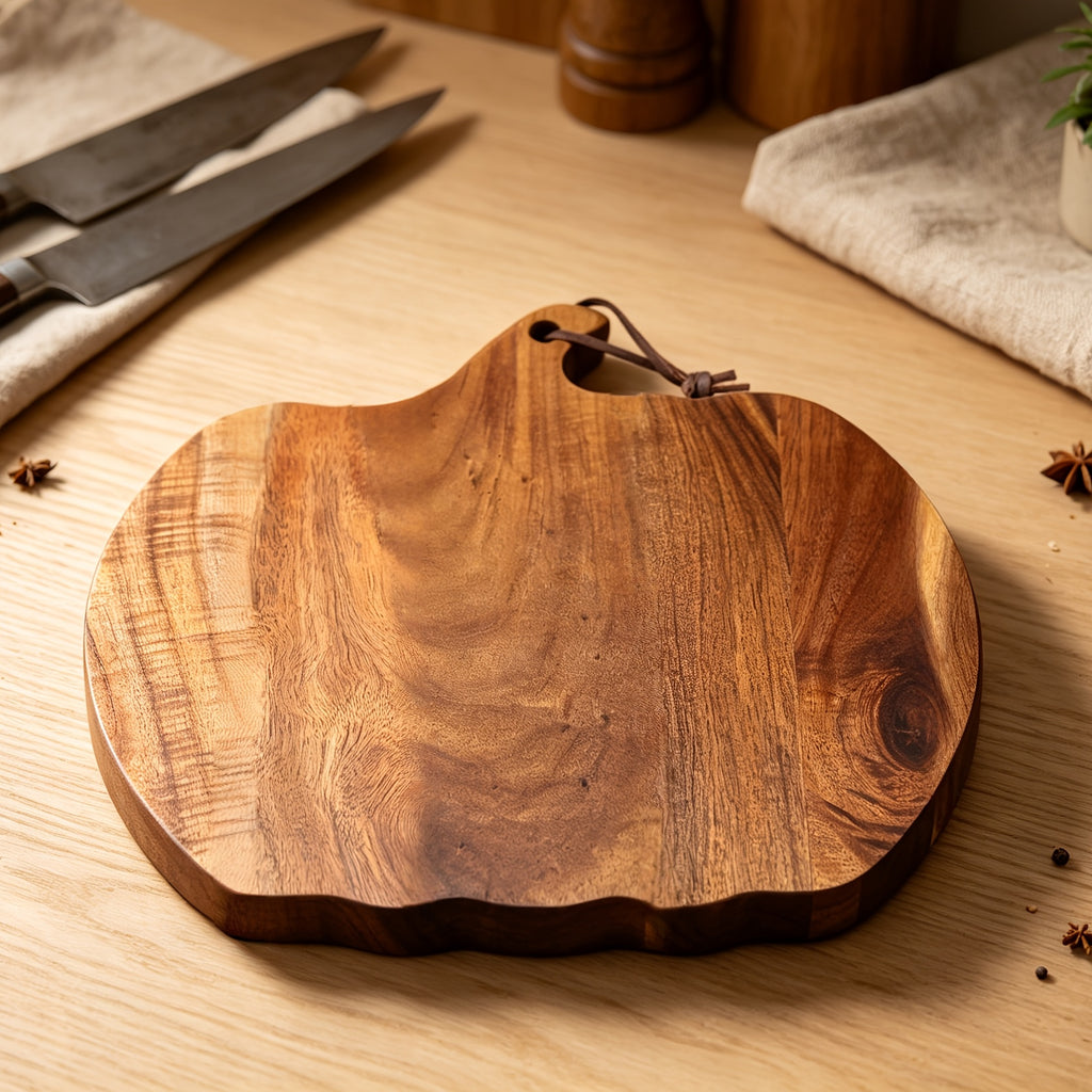 Planche à découper en acacia — 30 cm de diamètre