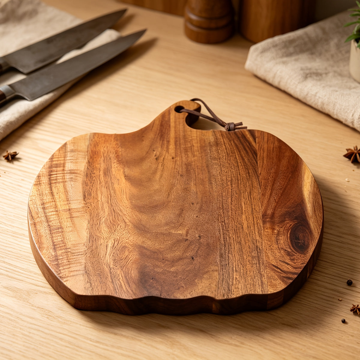 Planche à découper en acacia — 30 cm de diamètre