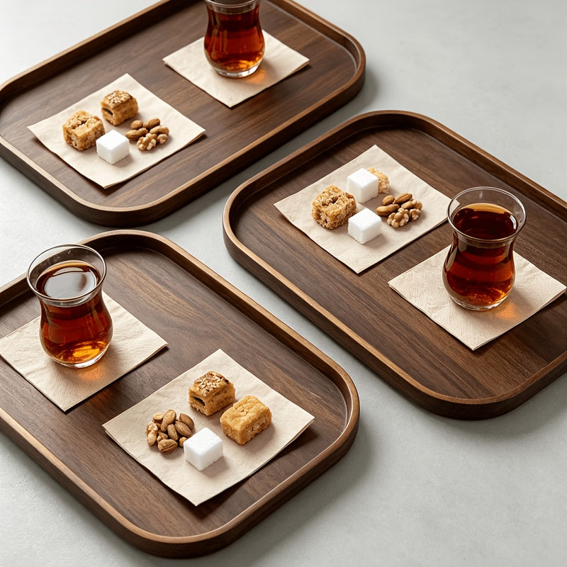 Plateau de service en bambou — 45,6 x 33 cm