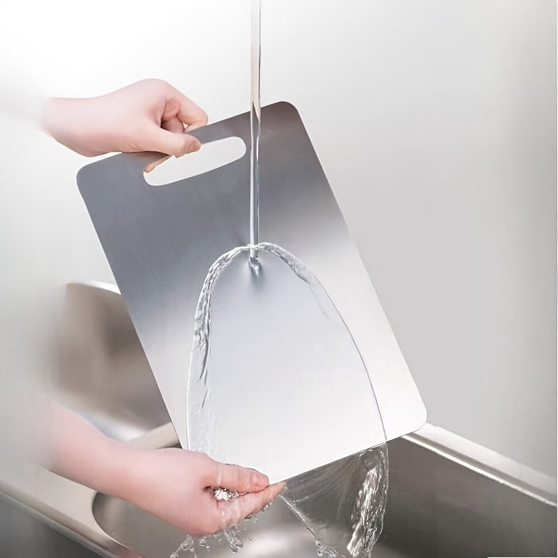 Planche à découper en inox réversible — 30 x 20 cm