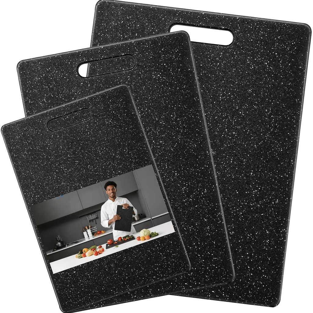 Ensemble de 3 planches à découper en plastique noir (S+M+L)