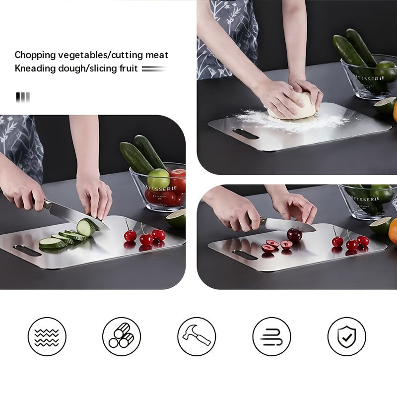 Planche à découper en inox antidérapante — lot de 3