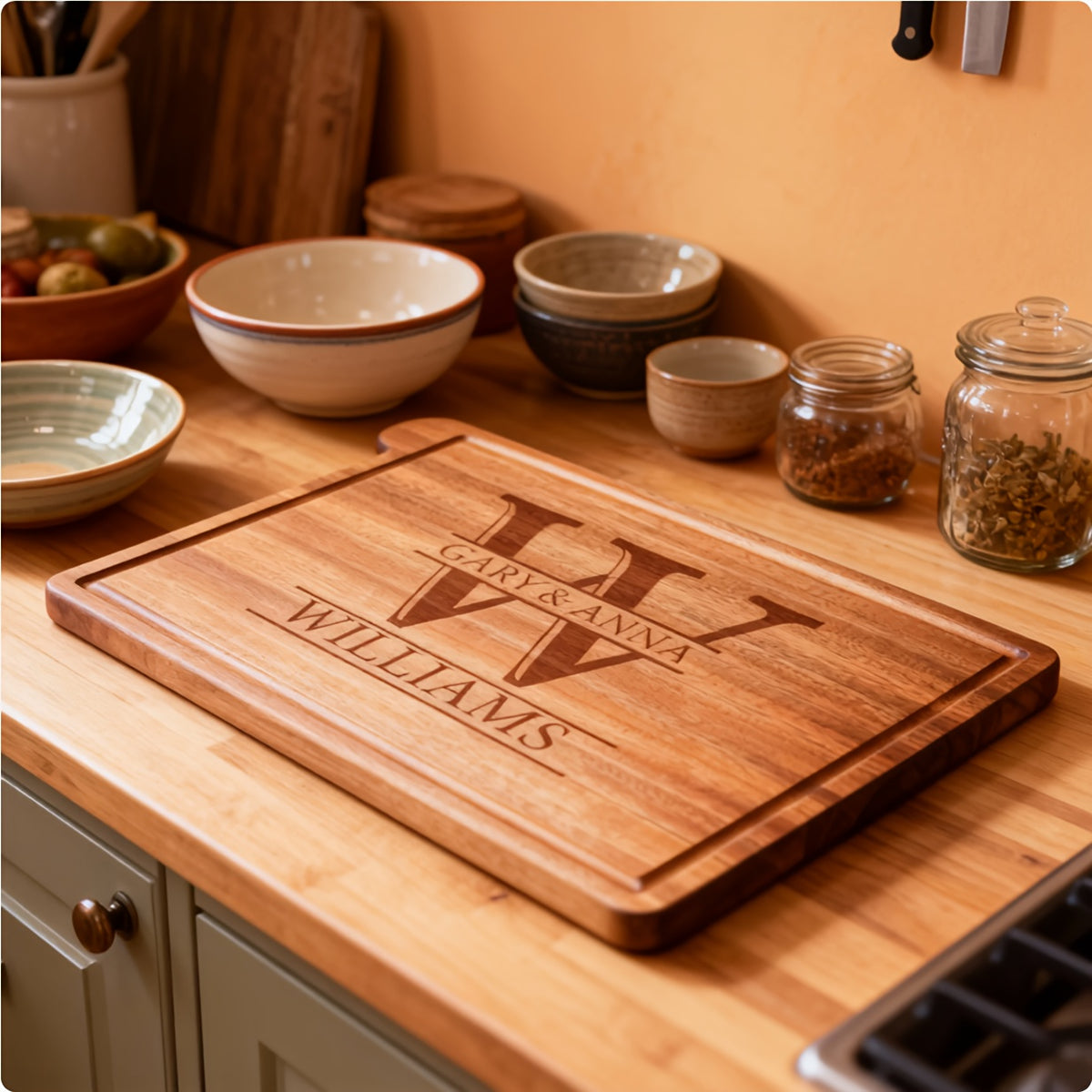 Planche à découper en bois pour viande et poisson