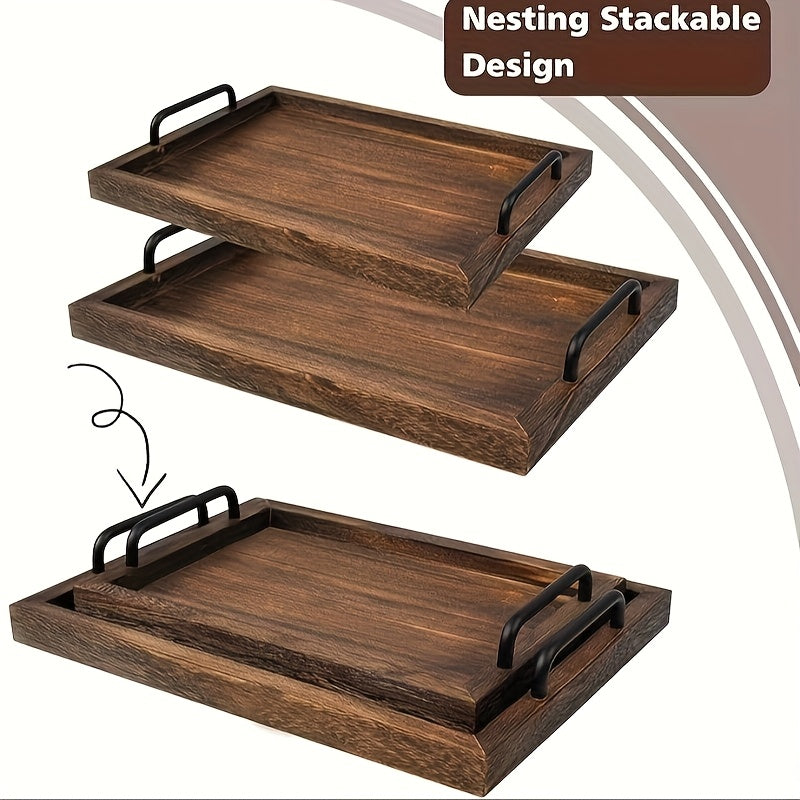 Planche à découper en bois à poignée — lot de 2, 40,1 x 30 cm