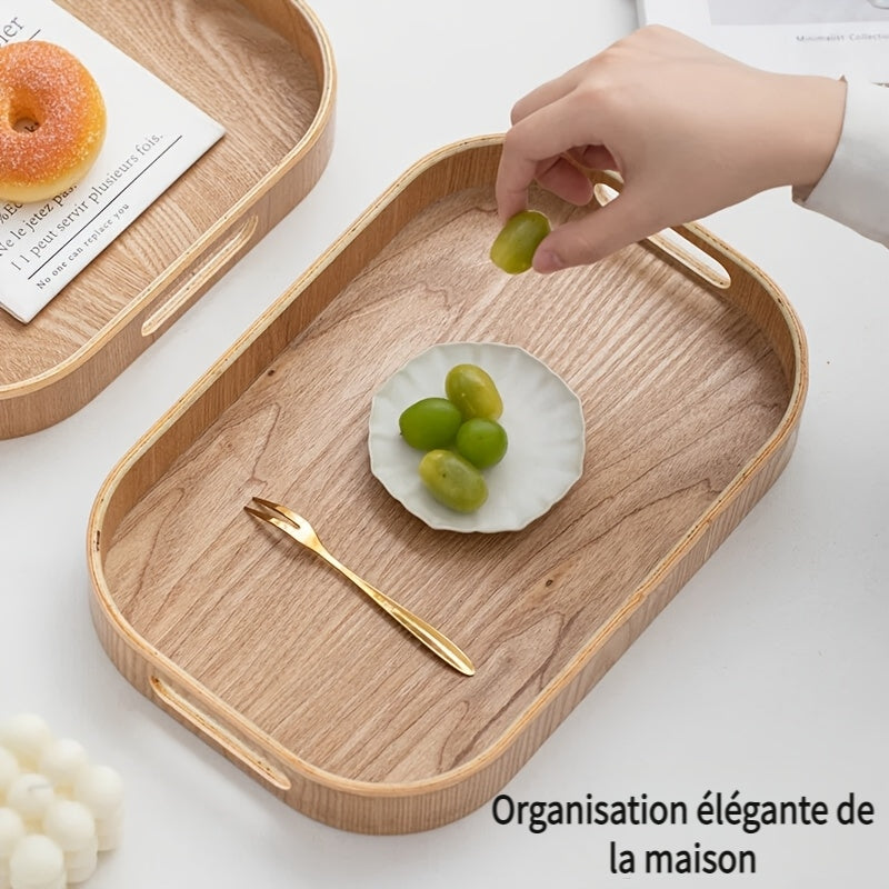 Plateau décoratif en bois avec support