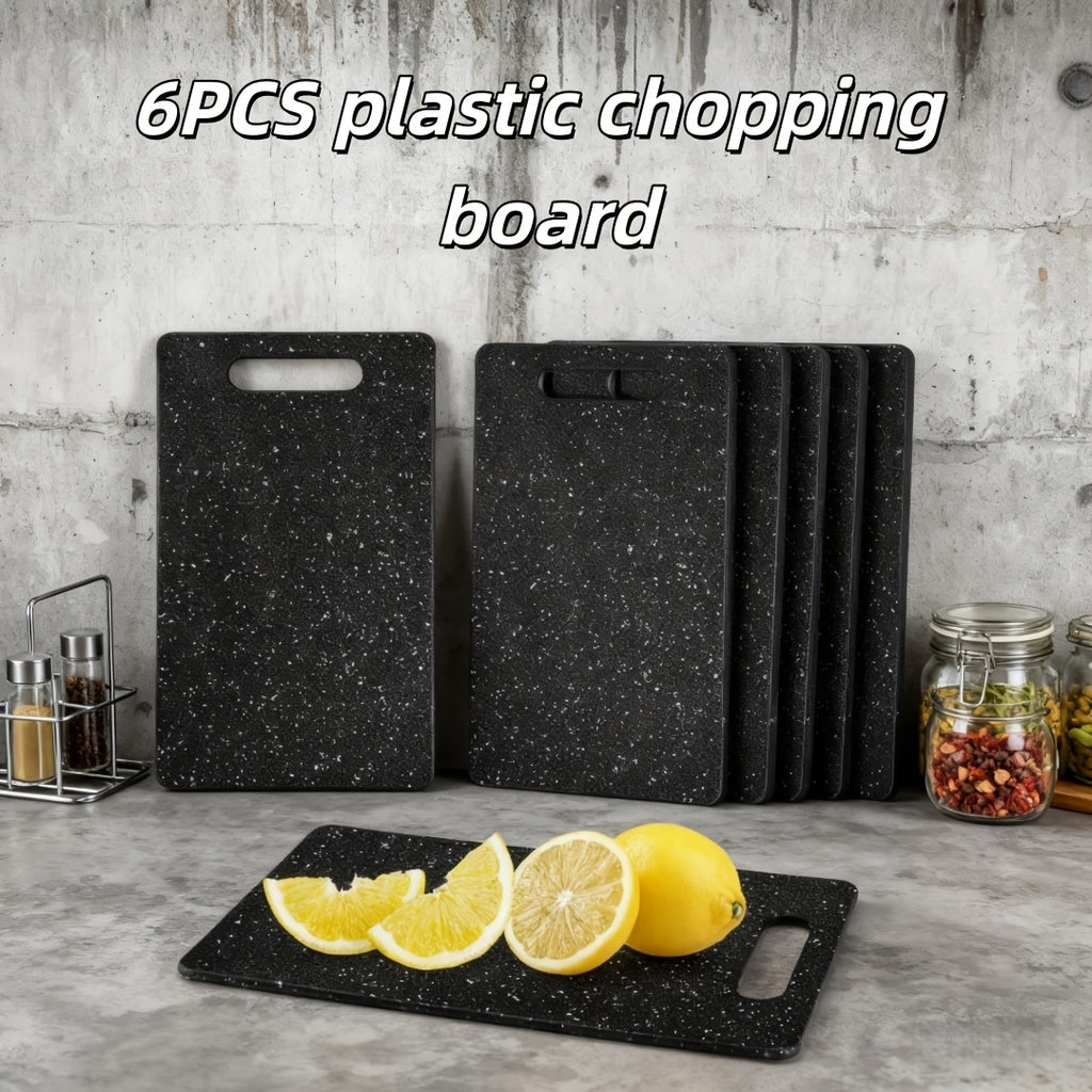 6PCS Planche à Découper en Plastique Noir pour Cuisine Moderne