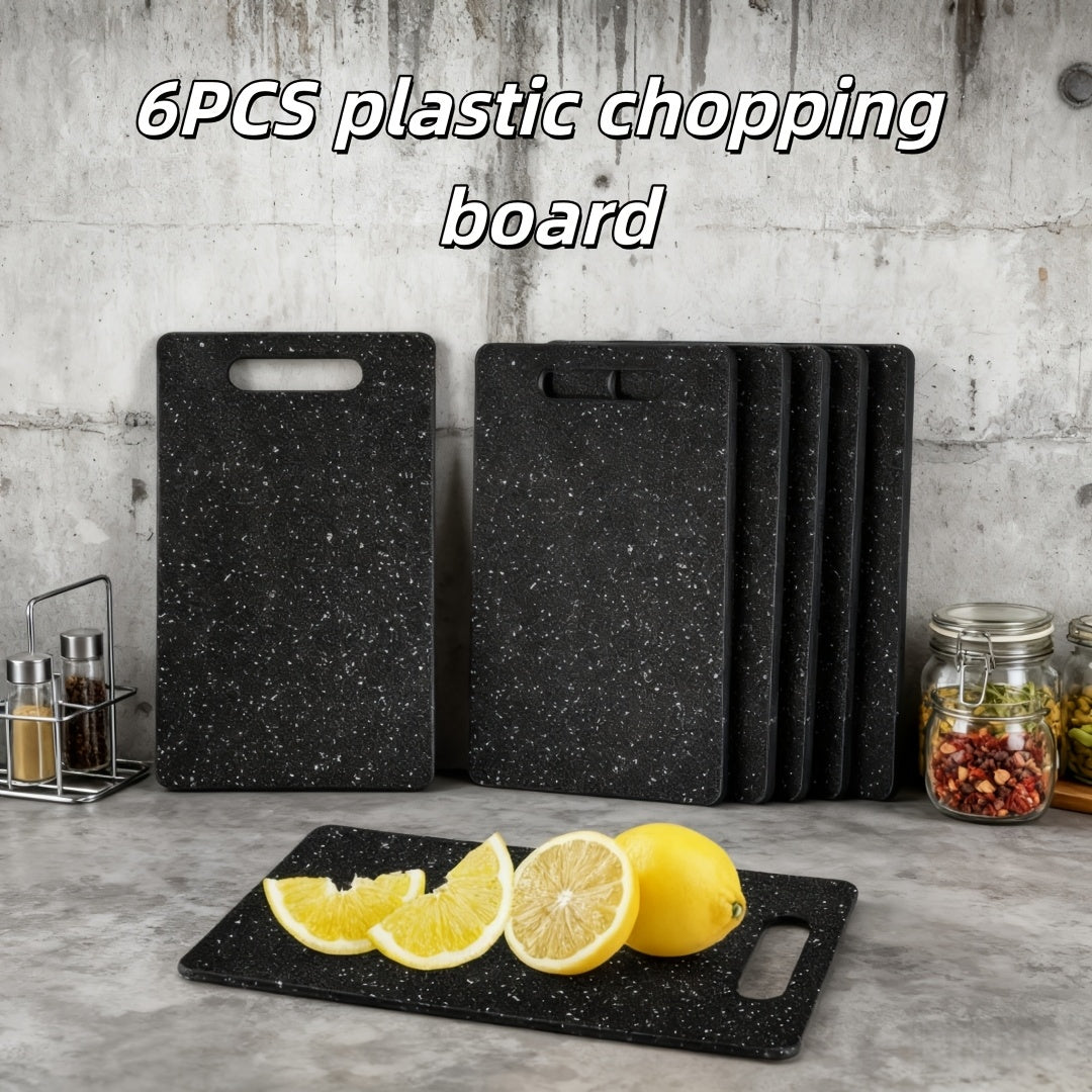 6PCS Planche à Découper en Plastique Noir pour Cuisine Moderne