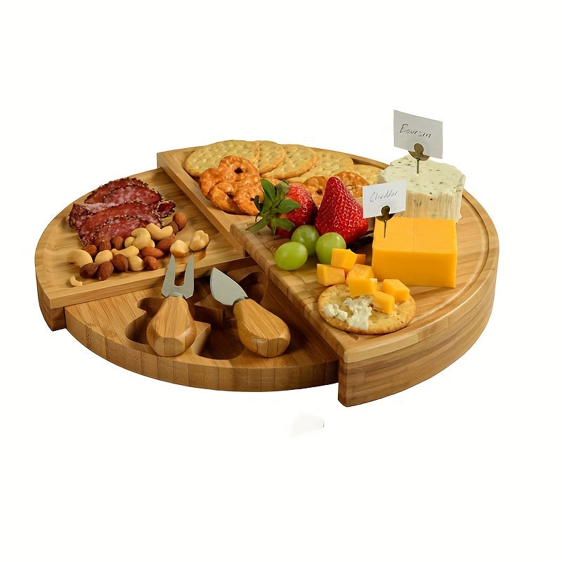Plateau à fromage en bambou à poignée
