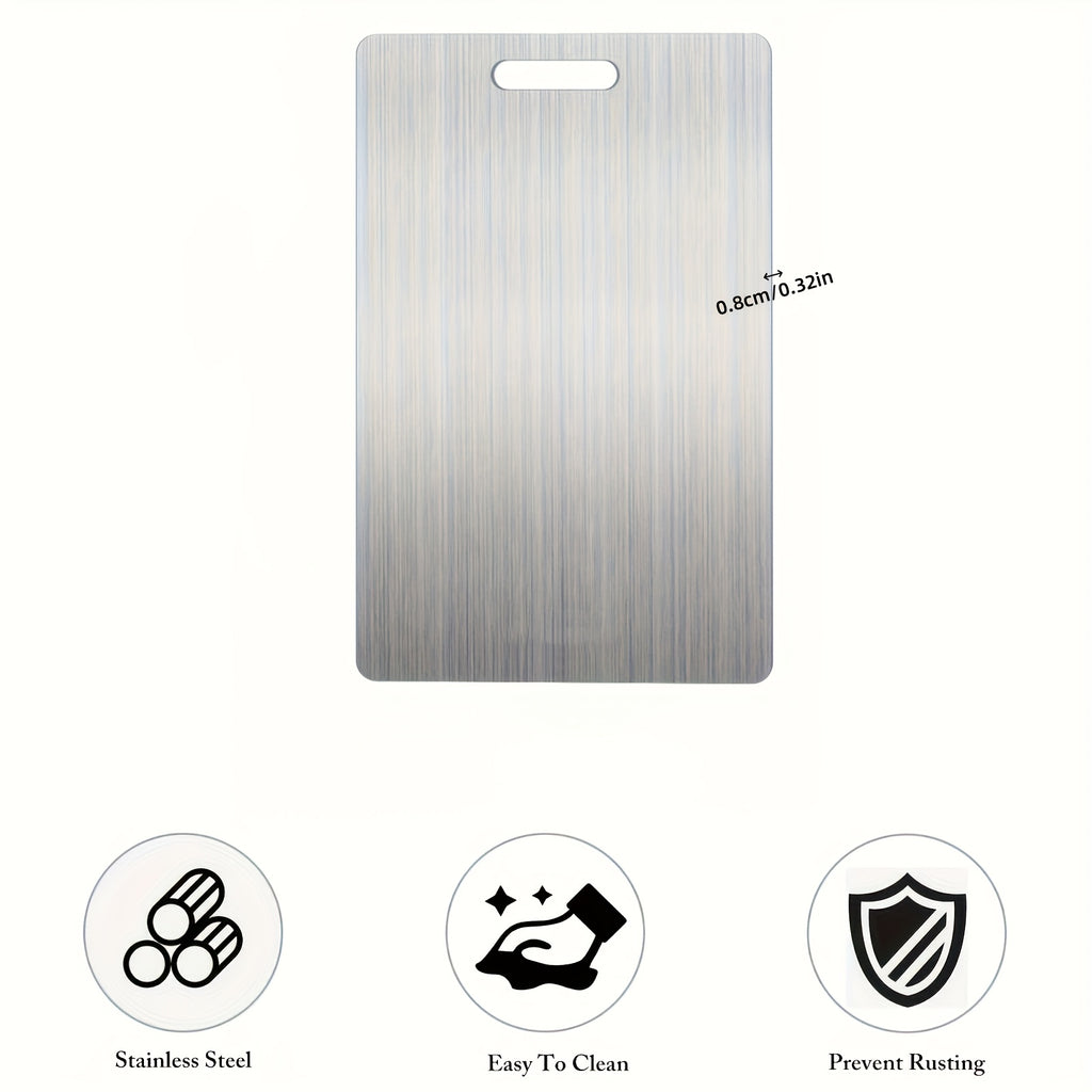 Grande planche à découper en inox réversible — 46 x 30 cm — modèle 1
